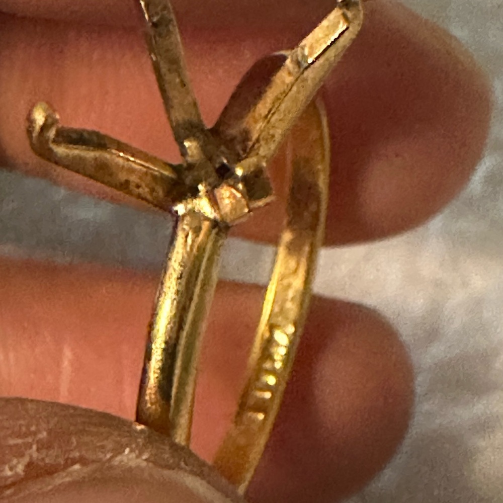 14k GP espo TYPO Vintage Gold Ring with missing stone - Picture 9 of 16
